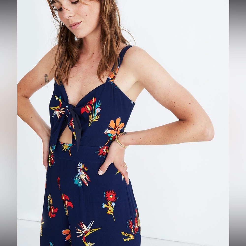 🚨LAST CHANCE🚨 MADEWELL • Plumeria Cutout Jumpsuit in Bird of Paradise, 00
